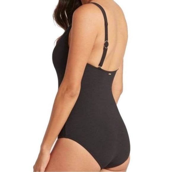 Sea Level Multi-fit Spliced Black One Piece Size 12 MSRP $120 NWT - Picture 2 of 9